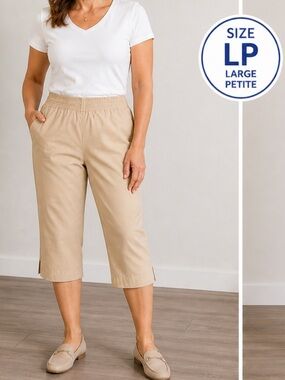BonWorth Light Tan capris LARGE PETITE